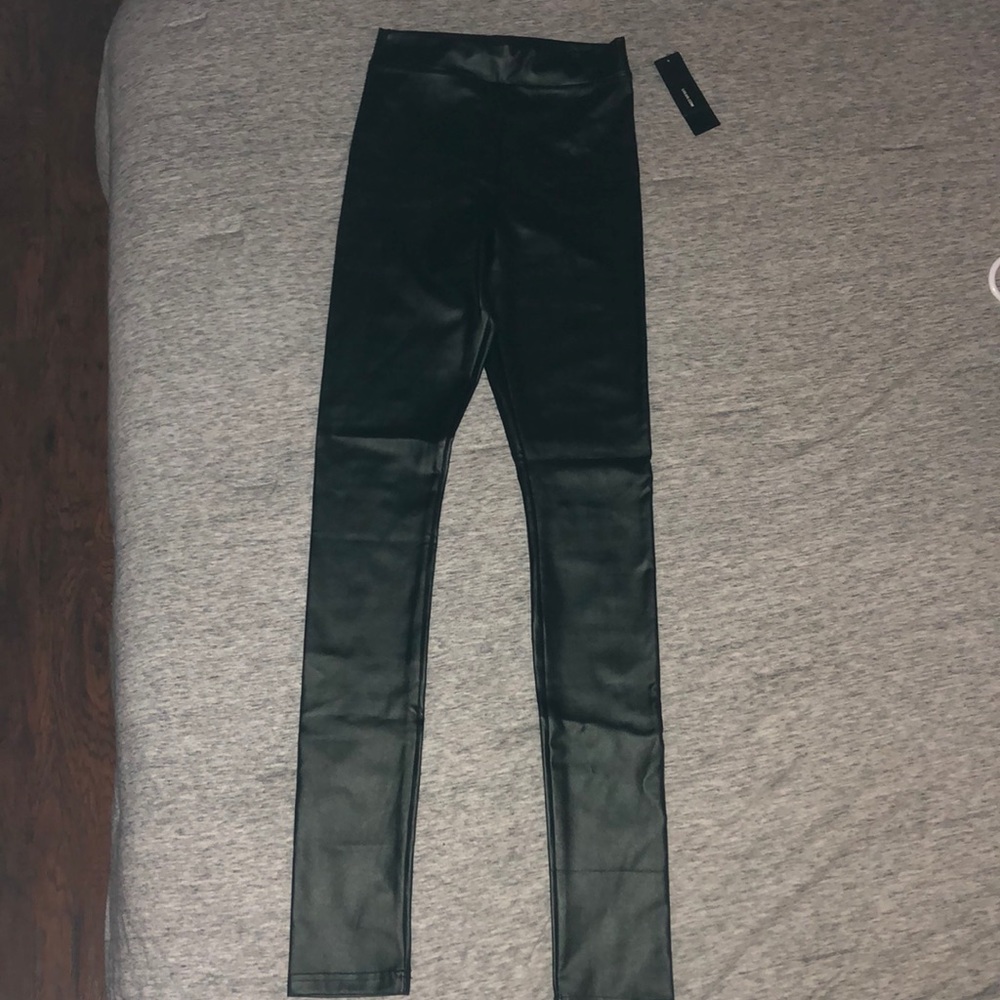 Lulu black leather tights